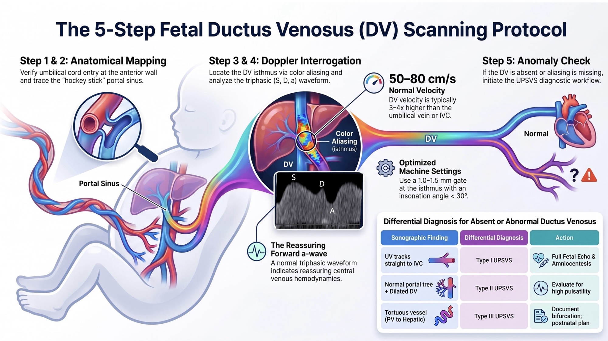 Systematic Approach to Fetal Ductus Venosus Assessment: The 5-Step Sonographic Sequence